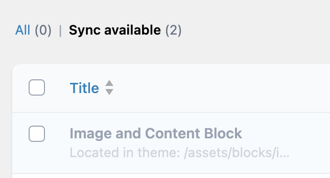 ACF Sync Available
